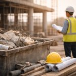 Scrap proyek konstruksi di area lapangan yang memicu pemborosan material, rework, dan penurunan efisiensi pekerjaan